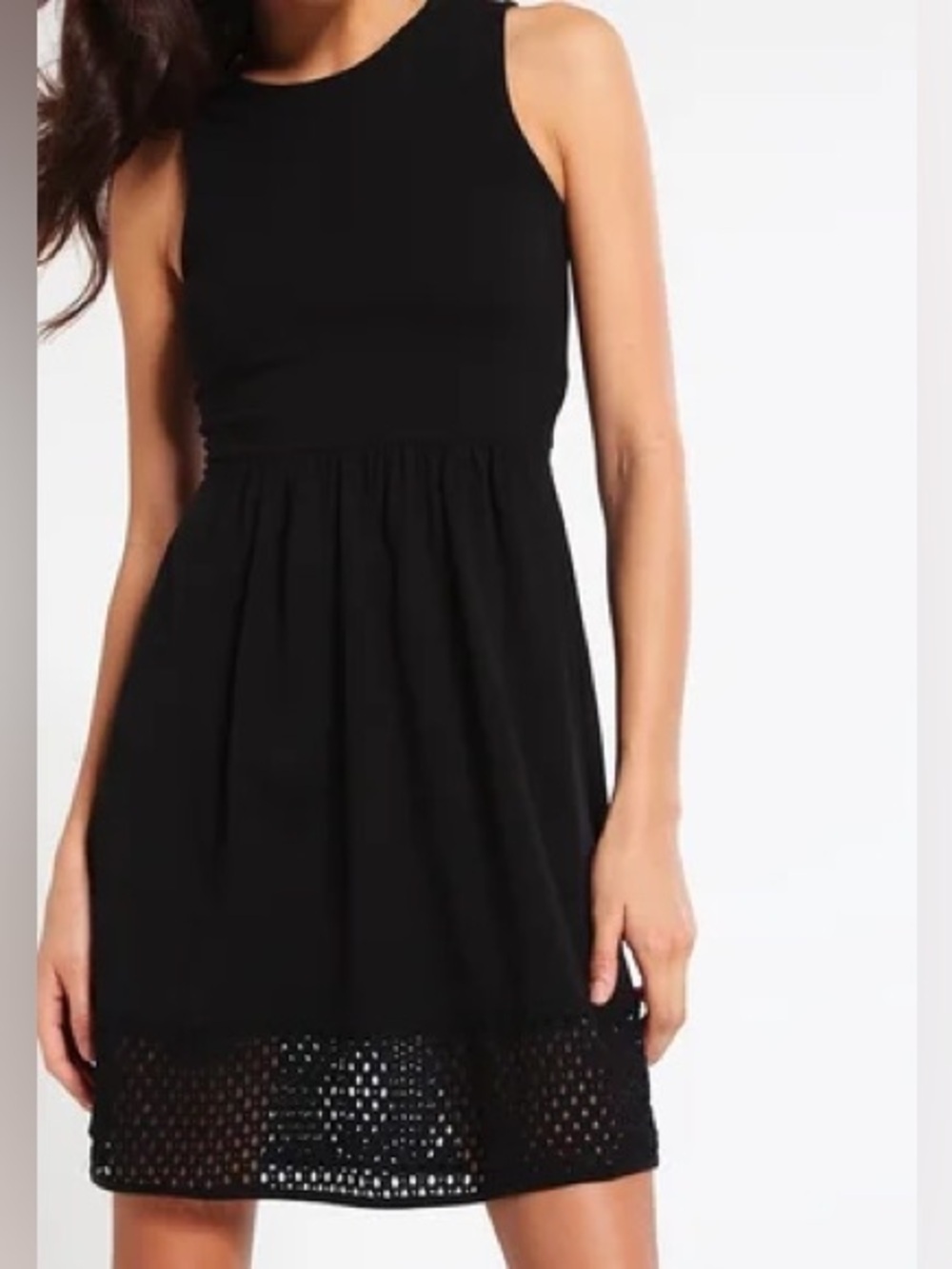 Only Sleeveless Black Dress with Crochet Bottom